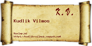 Kudlik Vilmos névjegykártya
